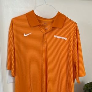 NWOT Orange with white stripes Tennessee Volunteers Dri-fit Golf Shirt